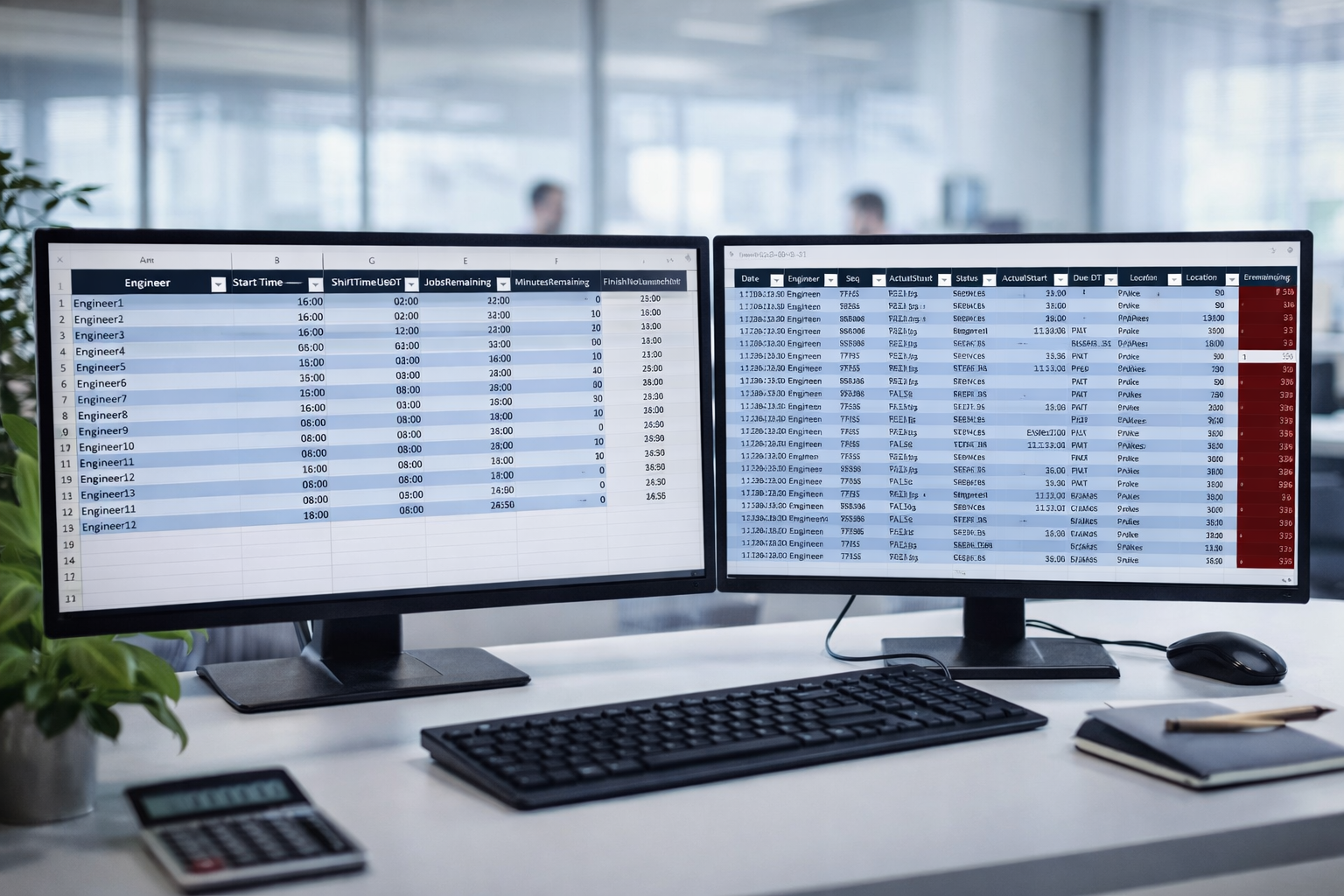JobsBoard workflow on office monitors